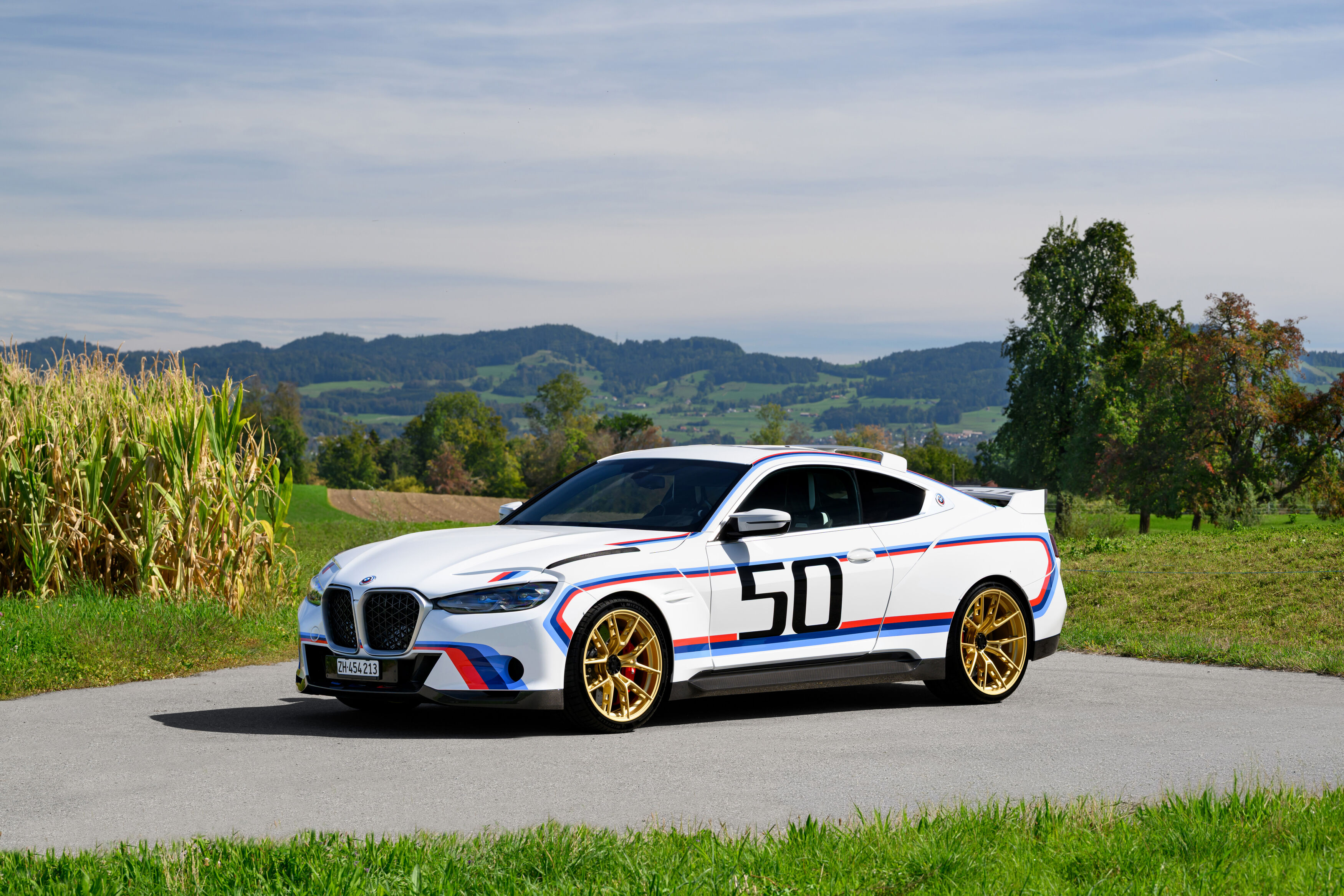 Hyllest til en legende: Kun 50 eksemplarer ble bygget av denne moderne versjonen av BMW 3.0 CSL. Dette eksemplaret fra Nick Heidfelds samling er ventet &aring; g&aring; for opptil 1,2 millioner sveitserfranc. Foto: Tim Scott